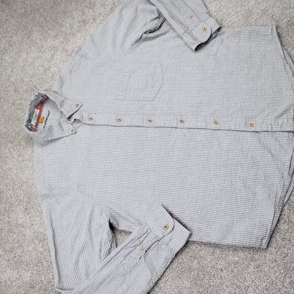 Tailor Vintage Flip Cuff Shirt Mens XL Gray Cotton/Linen Blend L/S Button Down - Picture 7 of 15